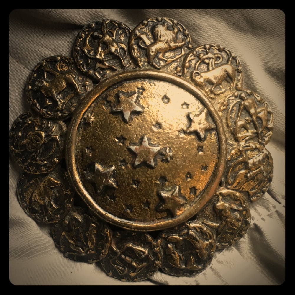 Vintage astrological belt buckle